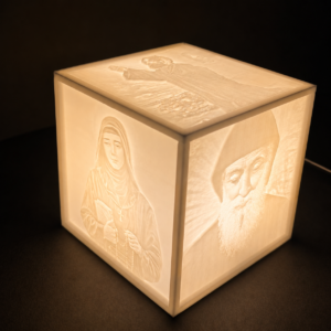 personalized 3d printed lithophane cube lamp