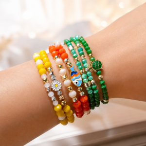 colorful summer beaded bracelet sets