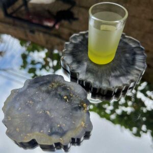 resin black coaster