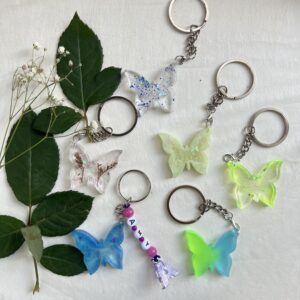 resin butterfly keychain